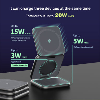 Mag 3 Magnetic 3-in-1 Foldable Travel Charging Station