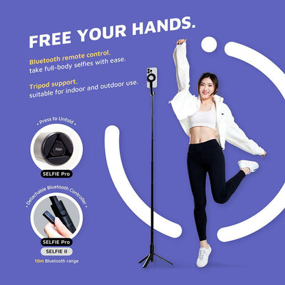 SELFIE Pro Wireless Bluetooth Tripod Selfie Stick