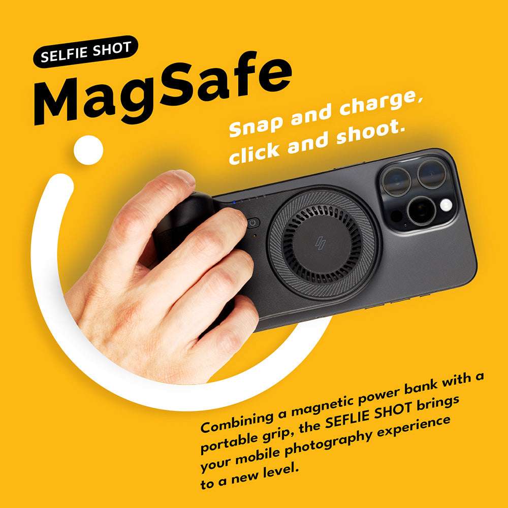 SELFIE SHOT Magnetic Hand Grip with Power Bank | 5000 mAh