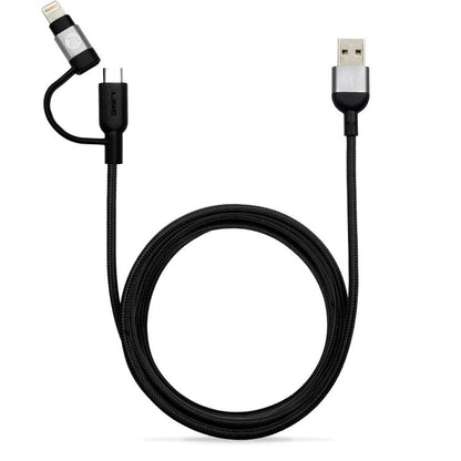 MFi USB-C to Lightning & Micro USB 2-in-1 Cable