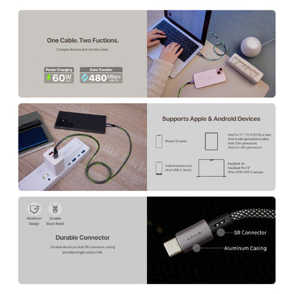 CASA MS200 - USB-C to USB-C Magnetic Charging Cable | 60W