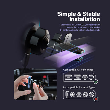 OMNIA CX1 Magnetic Wireless Charging Car Mount