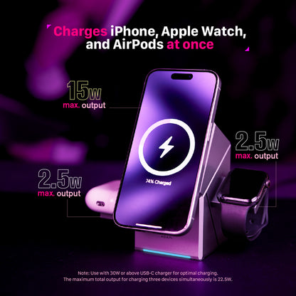 Mag Qube Qi2 3-in-1 Charging Station
