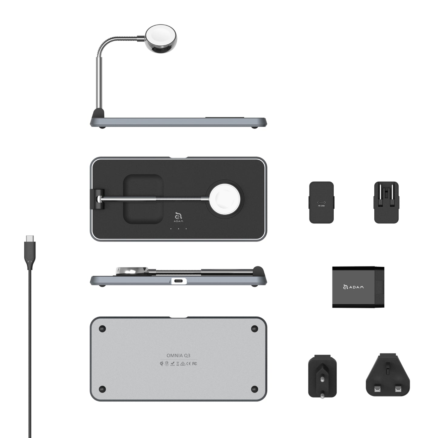OMNIA Q3 3-in-1 Wireless Charging Station