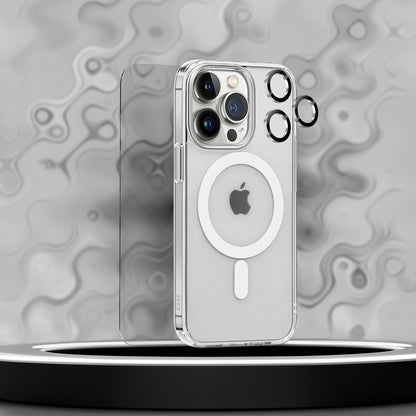 ARMOR 360° - Clear MagSafe Case + T Glass + Lens Protector
