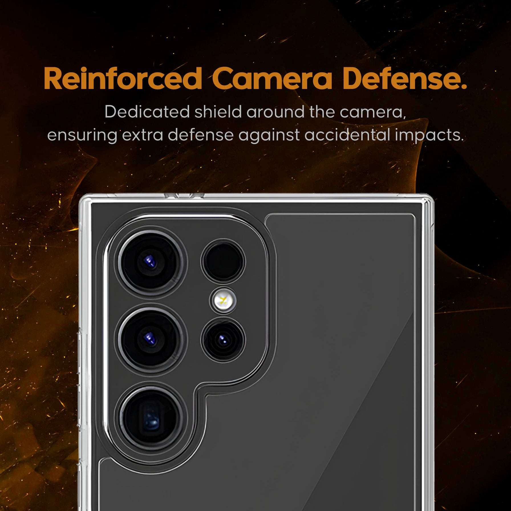 ARMOR Clear Hard Case with Camera Protection + Tempered Glass