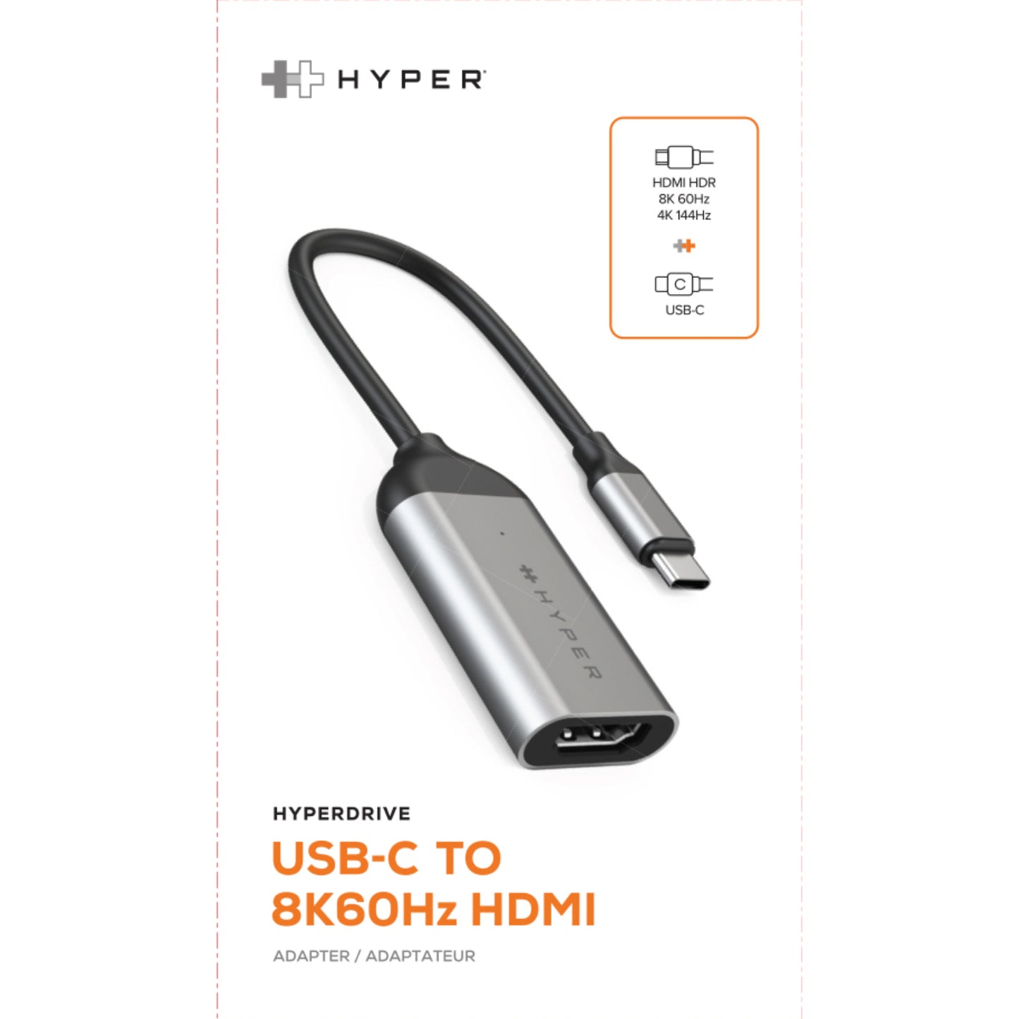 HyperDrive USB-C to 8K 60Hz / 4K 144Hz HDMI Adapter