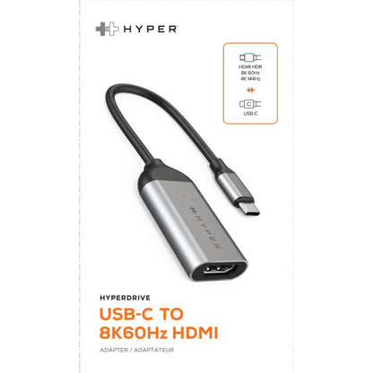 HyperDrive USB-C to 8K 60Hz / 4K 144Hz HDMI Adapter