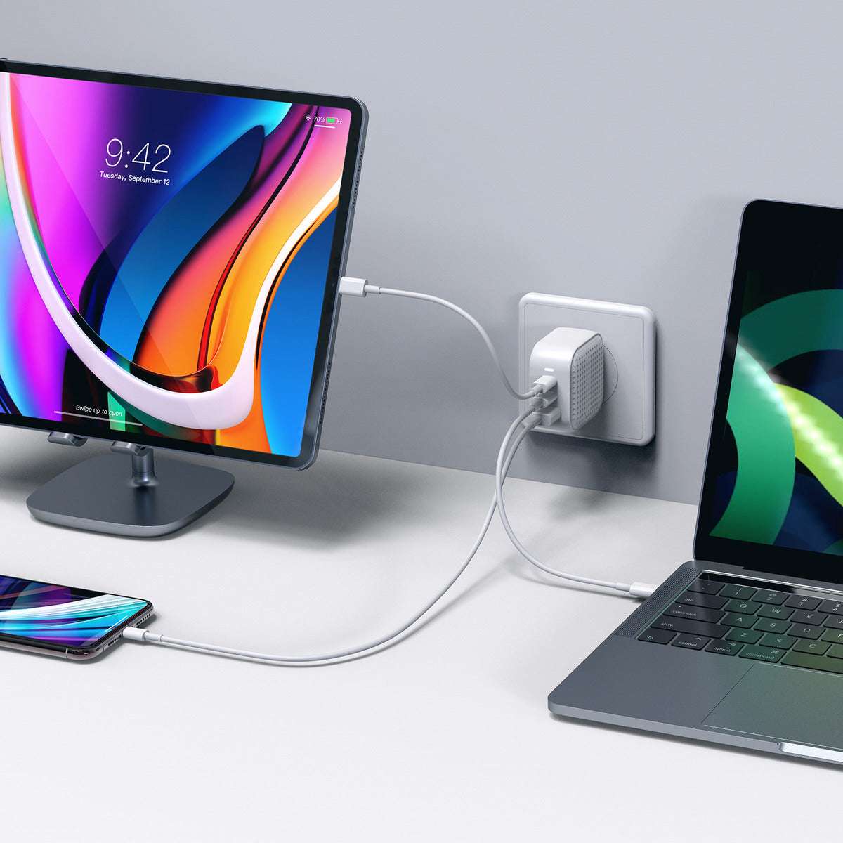 HyperJuice 66W GaN 3 Port Travel Charger