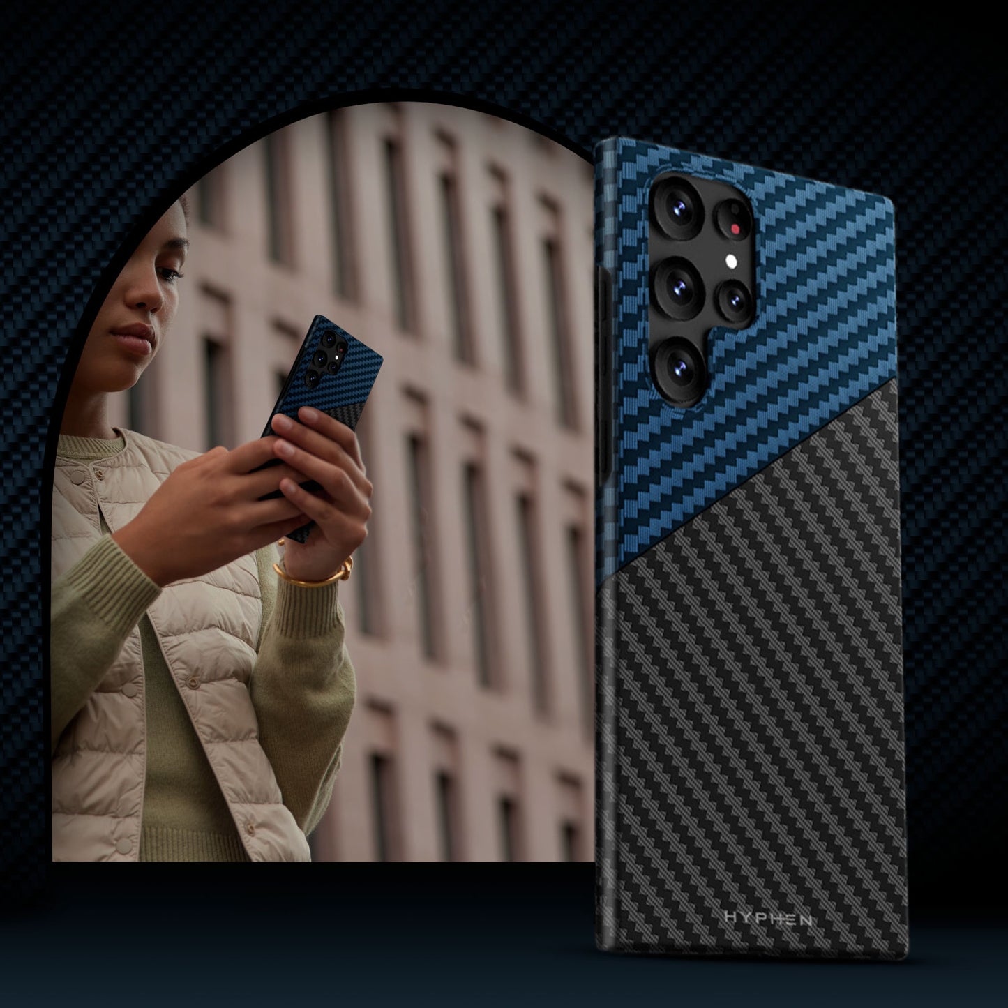 Dual Color Carbon Fiber Case