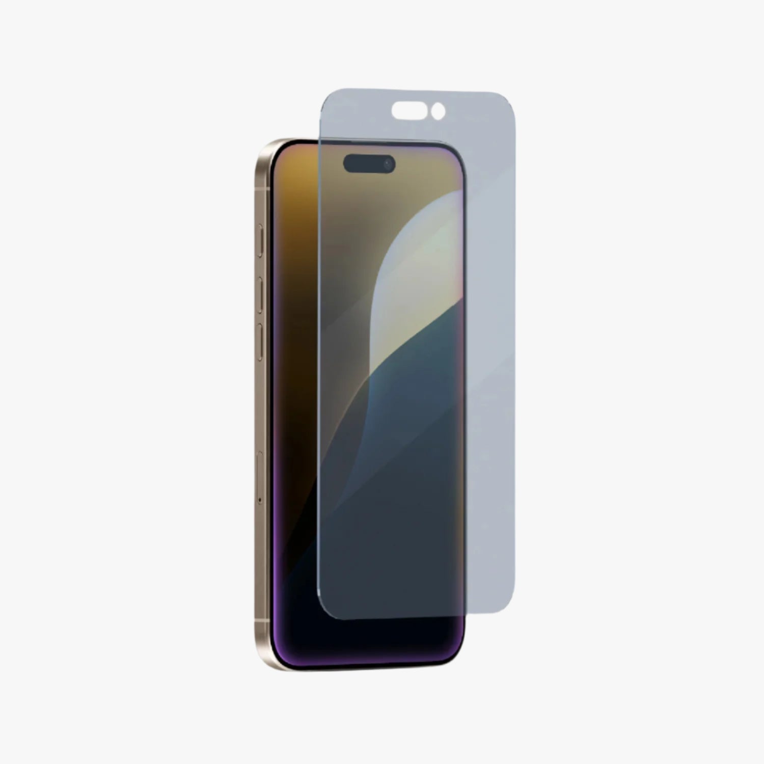 Smartphone with a screen protector on a white background