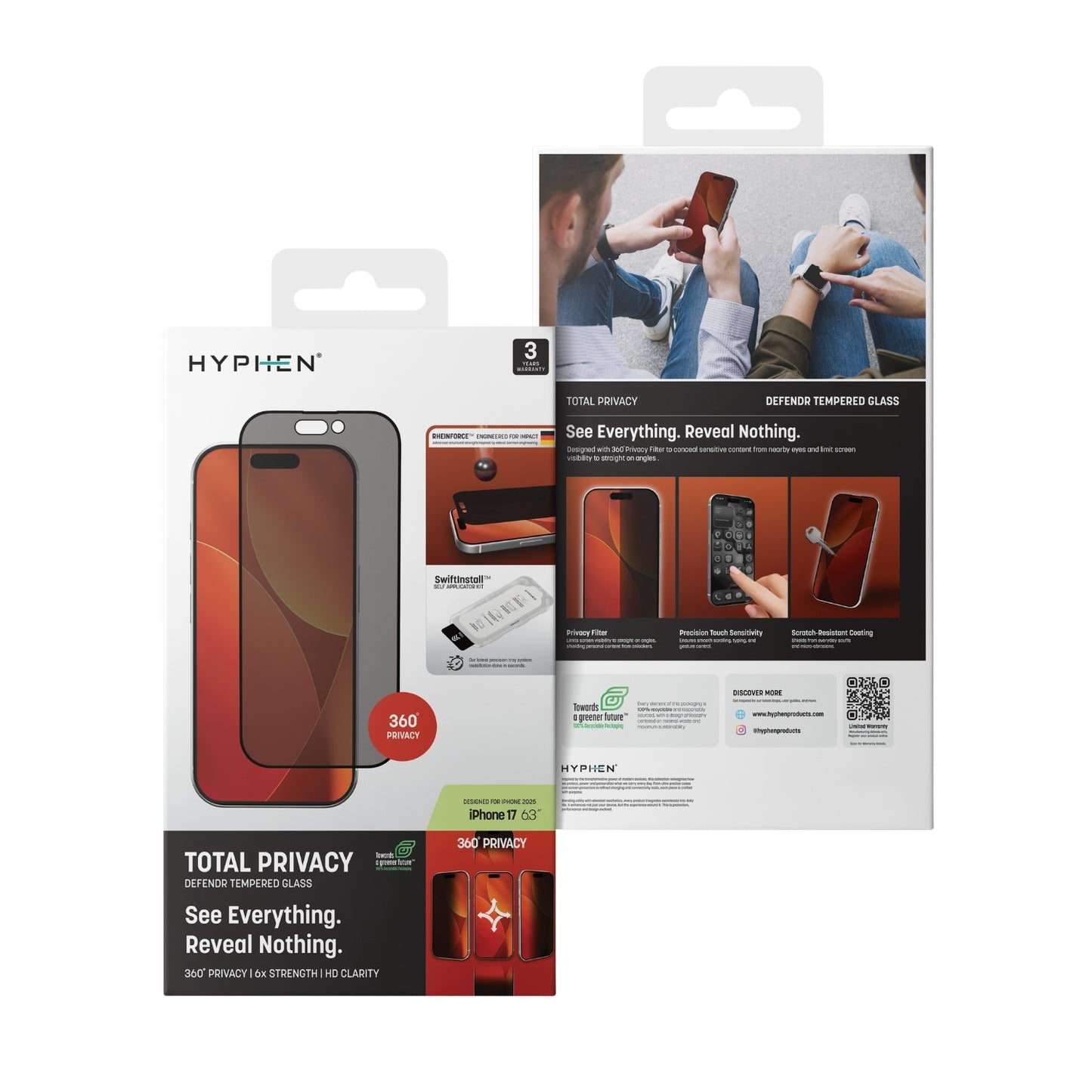 DEFENDR Privacy Tempered Glass with Applicator