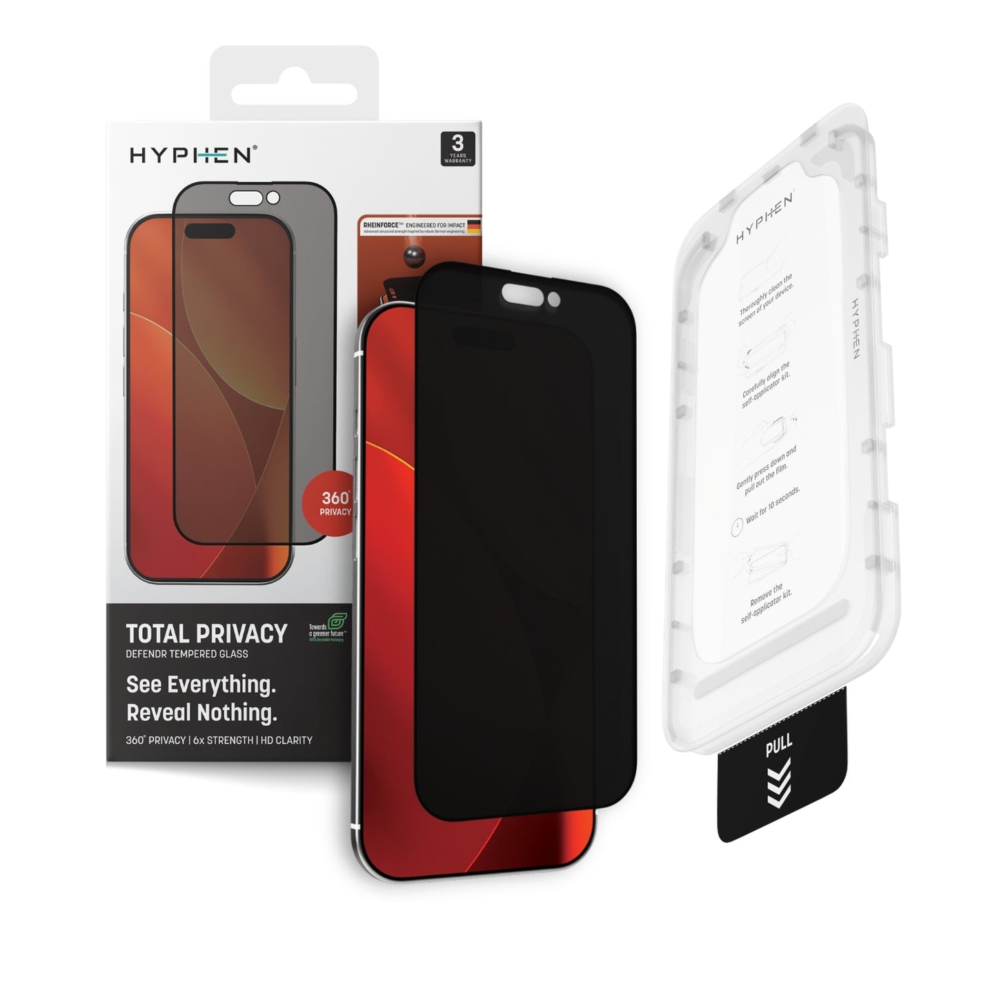DEFENDR Privacy Tempered Glass with Applicator