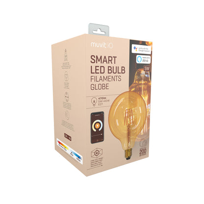 iO Amber WiFi Globe Filaments Bulb 470 Lm