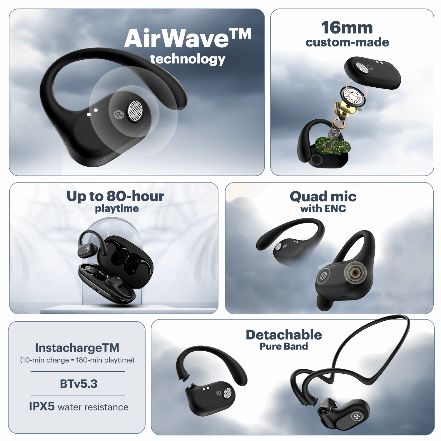 Pure Pods Truly Wireless Bluetooth Earbuds